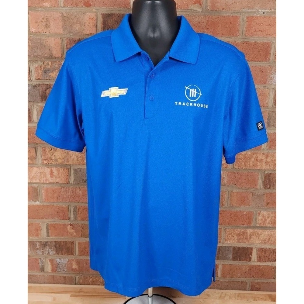 Trackhouse Racing‎ Nascar Team Issue Medium Blue Polo Shirt Chevy Daniel Suarez
